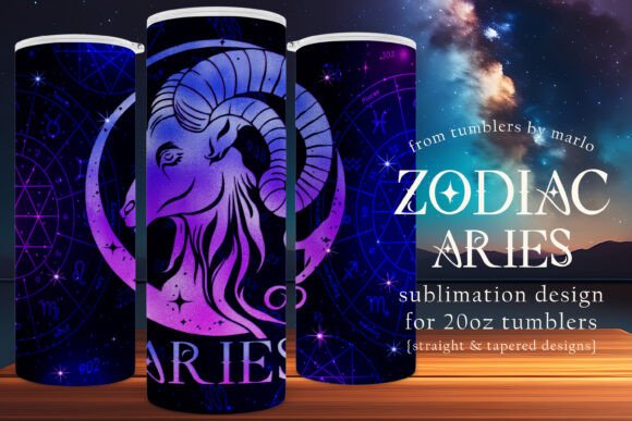 Aries Tumbler Wrap Zodiac Tumbler Graphics