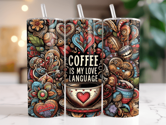 Boho Coffee Wrap Png for Tumbler Graphics