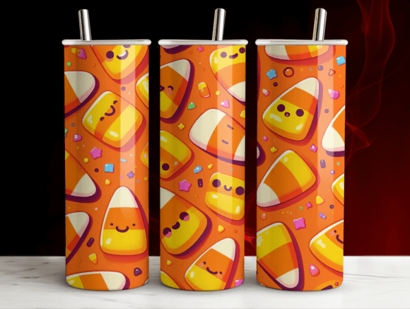Candy Corn Delight 20oz Tumbler PNG Graphics for Tumbler Wraps
