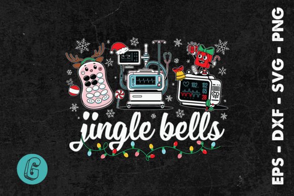Christmas Nurse Jingle Bell SVG for Graphics and Print Templates