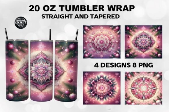 Christmas Pink Stained Glass Tumbler PNG Review