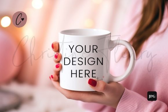 Coffee Cup Valentines Day Mockup JPG for Graphics and Mugs Amp