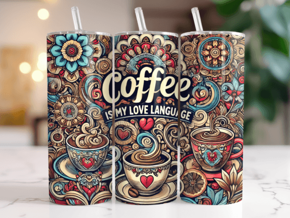 Coffee is My Love Language Floral Wrap Graphics