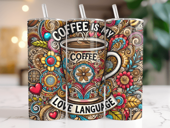 Coffee is My Love Language Tumbler Wrap Graphics