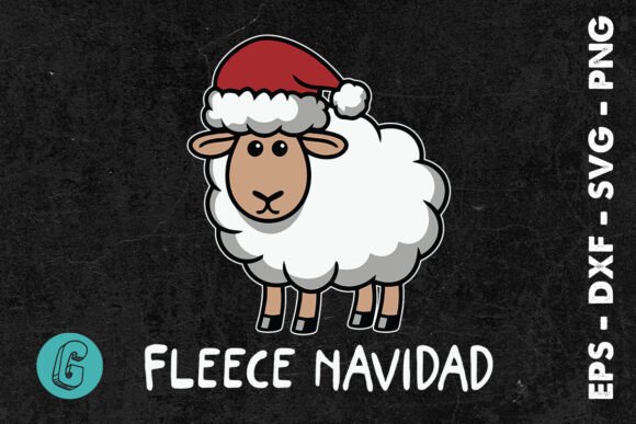 Fleece Navidad Happy Christmas SVG for Graphics and Print Templates