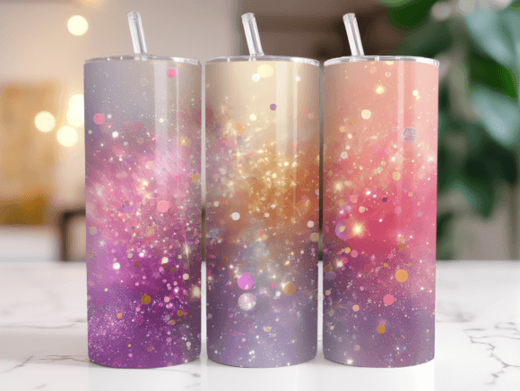 Glitter Gradient 20oz Tumbler Wrap PNG – A Modern Graphic for Blog and Web Use