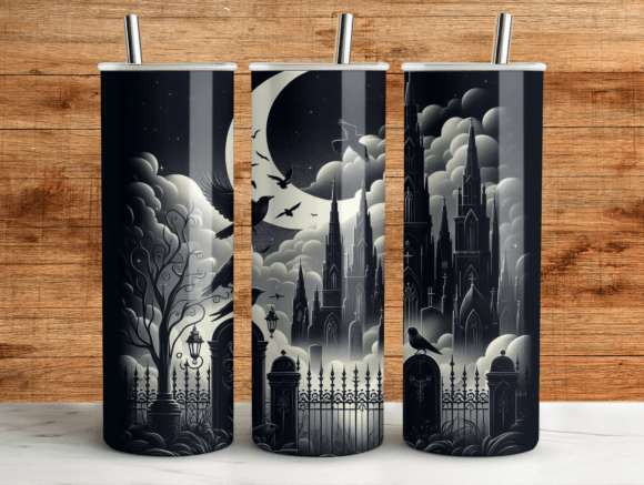 Gothic Graveyard 20oz Tumbler Wrap PNG Review