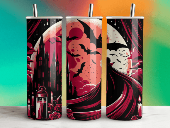 Halloween Vampire Night Tumbler Wrap Graphics