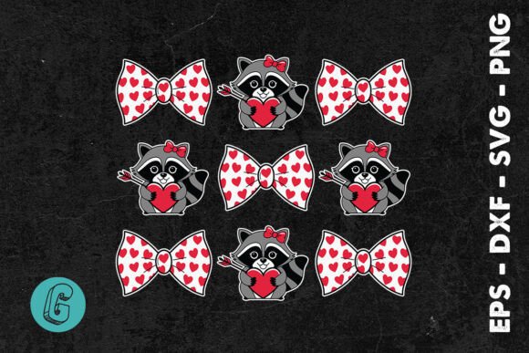 Happy Valentine’s Day Raccoon SVG for Print Templates and Graphics