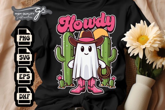 Howdy Western Halloween Cowboy Ghost SVG for Crafts and Graphics