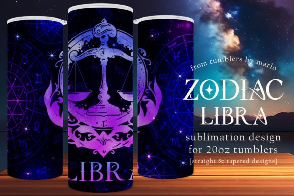 Libra Tumbler Wrap Zodiac Tumbler Graphic Design