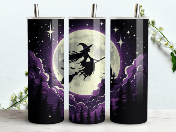 Moonlit Witchy Tumbler Wrap Graphics