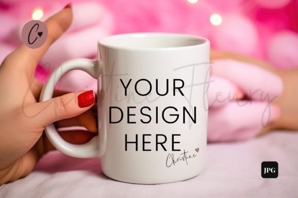 POD Coffee Cup Valentines Day Mockup JPG for Graphics and Mugs Amp