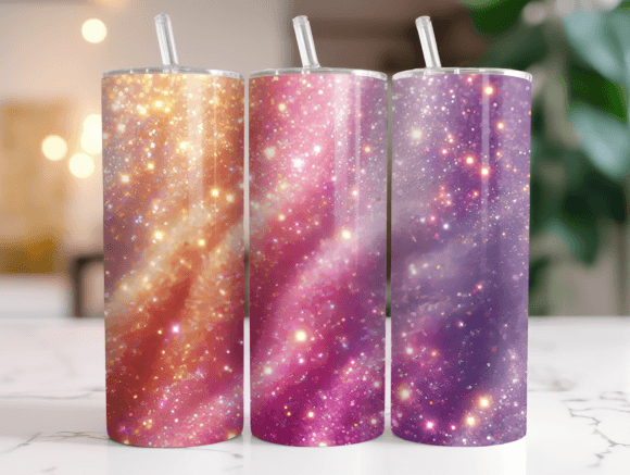 Pretty Pink Glitter 20oz Tumbler Wrap Graphics