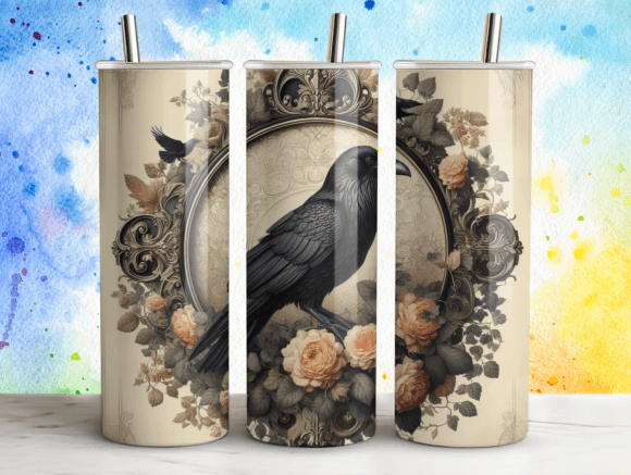 Raven Roses 20oz Wrap for Tumblers PNG