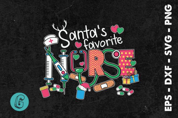 Santa's Favorite Christmas Nurse SVG - A Versatile Graphic for Print Templates