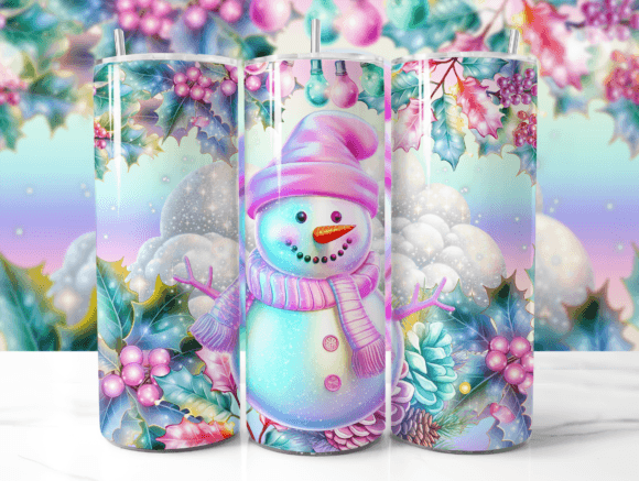 Snowman Christmas Tumbler Wrap Graphics
