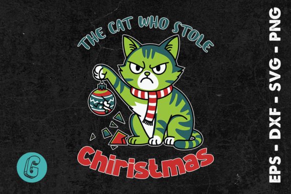 The Cat Funny Who Stole Christmas SVG for Graphics and Print Templates